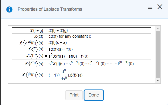 Solved Use The Accompanying Tables Of Laplace Transforms And