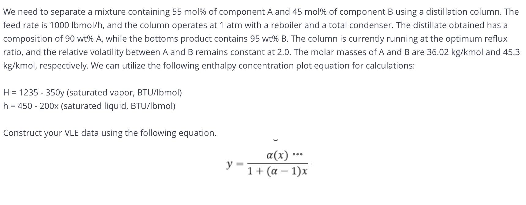 Solved A Mixture Is Composed Of 50 A By Mol And Remainder Chegg Com