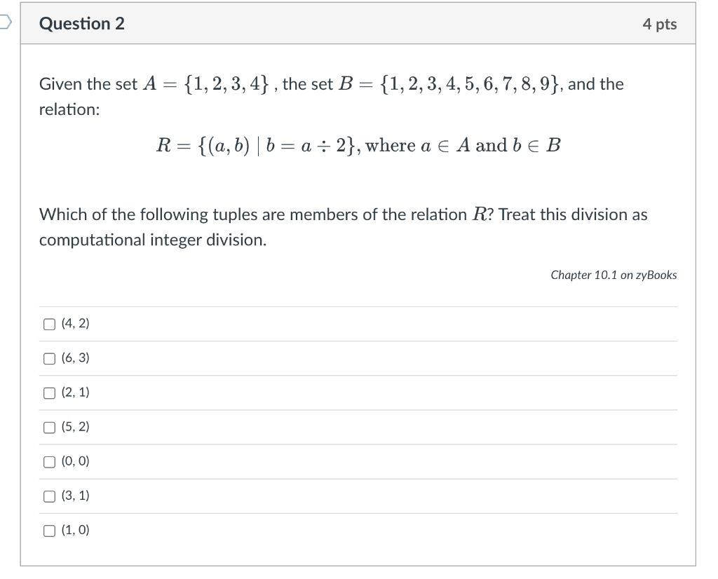 Solved Given The Set A={1,2,3,4}, The Set | Chegg.com