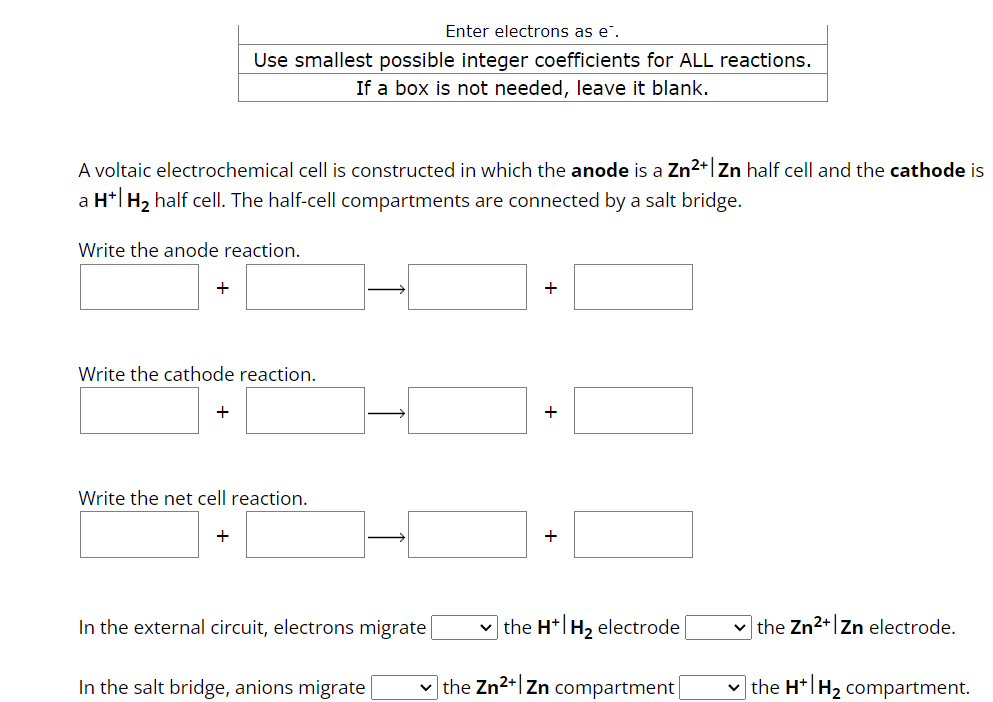 Solved A voltaic electrochemical cell is constructed in | Chegg.com