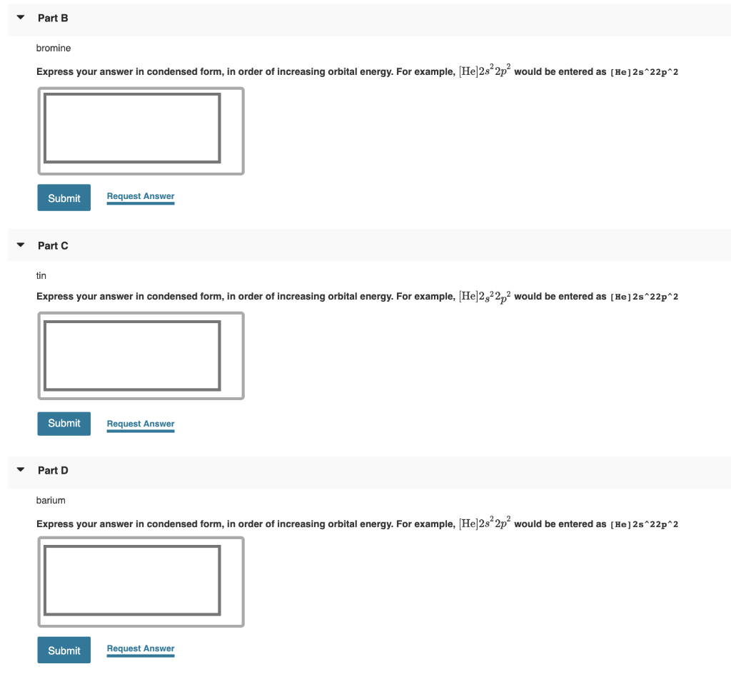 Solved Part B bromine Express your answer in condensed form,