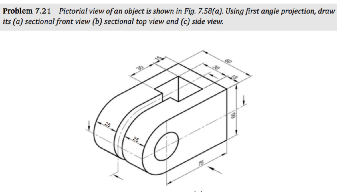 Solved Problem 7.21 Pictorial View Of An Object Is Shown In | Chegg.com