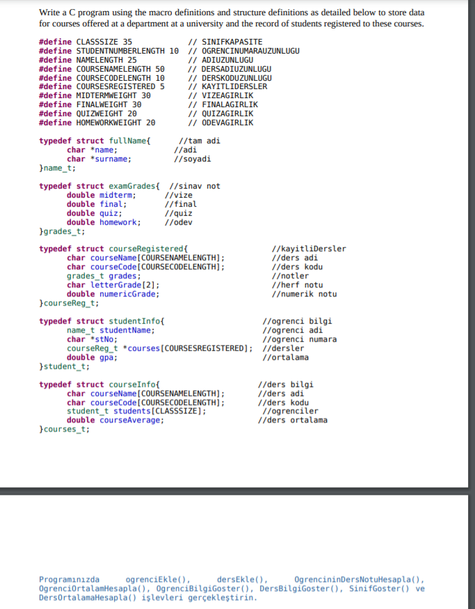 Write a C program using the macro definitions and | Chegg.com