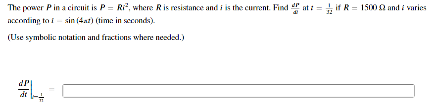Solved The power P in a circuit is P=Ri2, where R is | Chegg.com