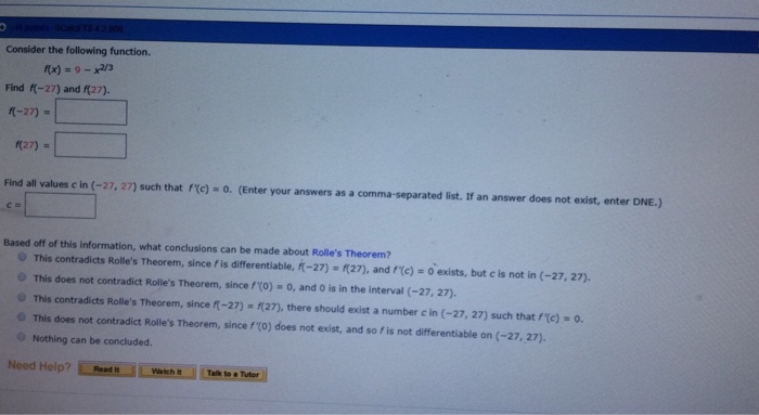Solved Consider the following function. Find f(-27) and | Chegg.com