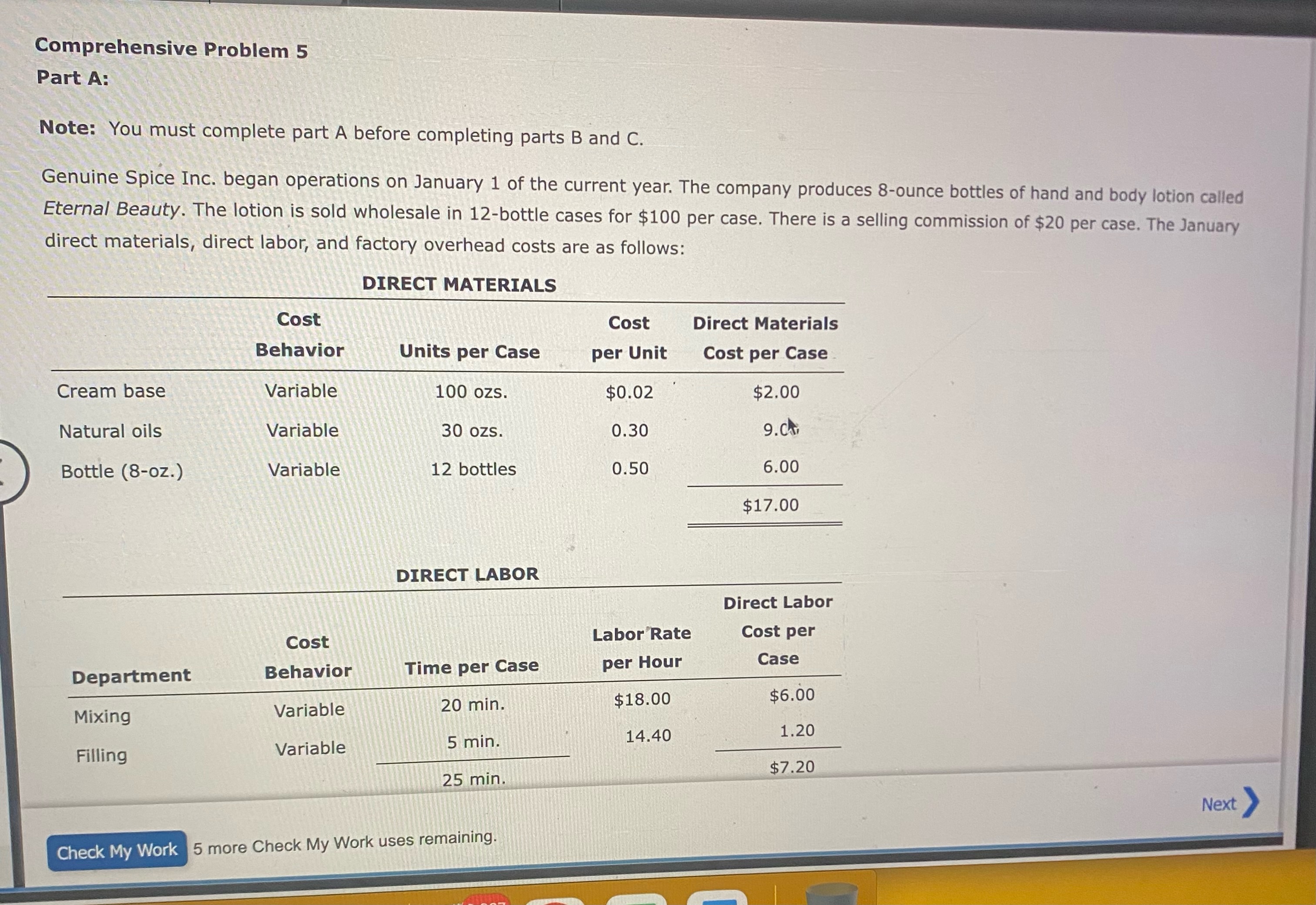 Solved Comprehensive Problem 5 Part A: Note: You Must | Chegg.com