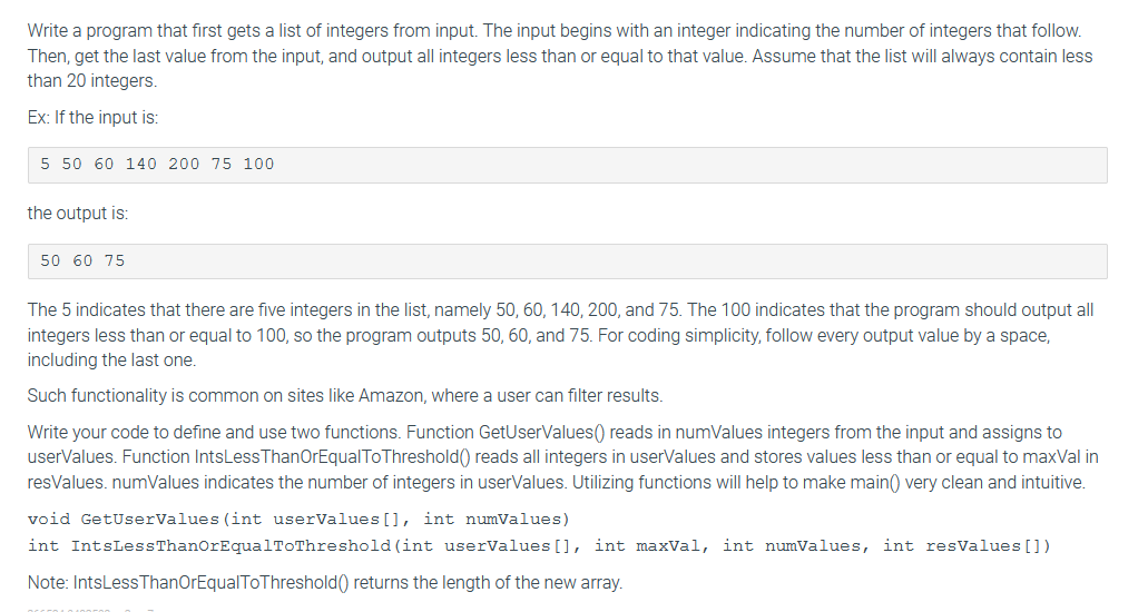 Solved Write a program that first gets a list of integers | Chegg.com