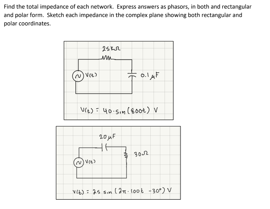 Solved Find the total impedance of each network. Express | Chegg.com