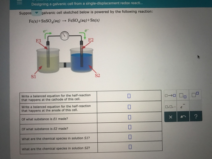 Solved Suppose The Galvanic Cell Sketched Below Is Powered | Chegg.com