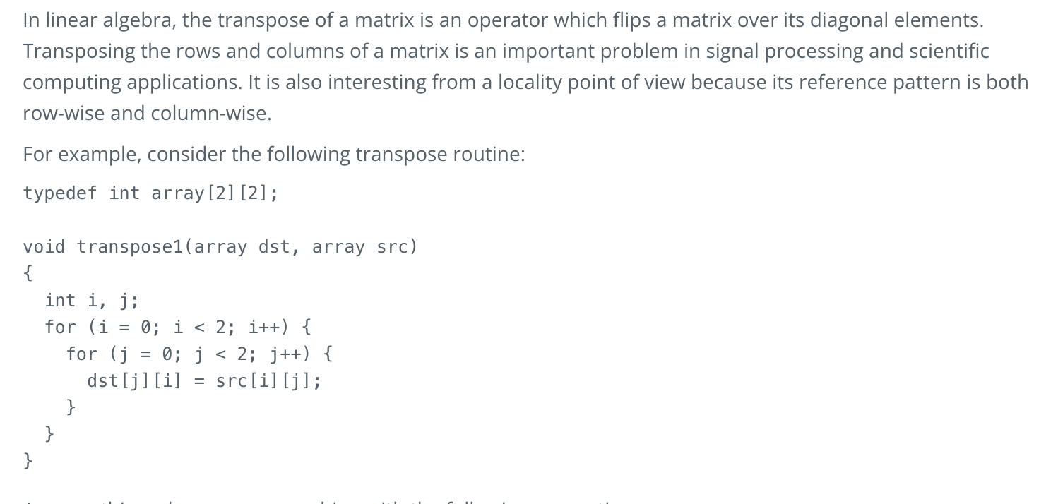 Solved In linear algebra, the transpose of a matrix is an | Chegg.com