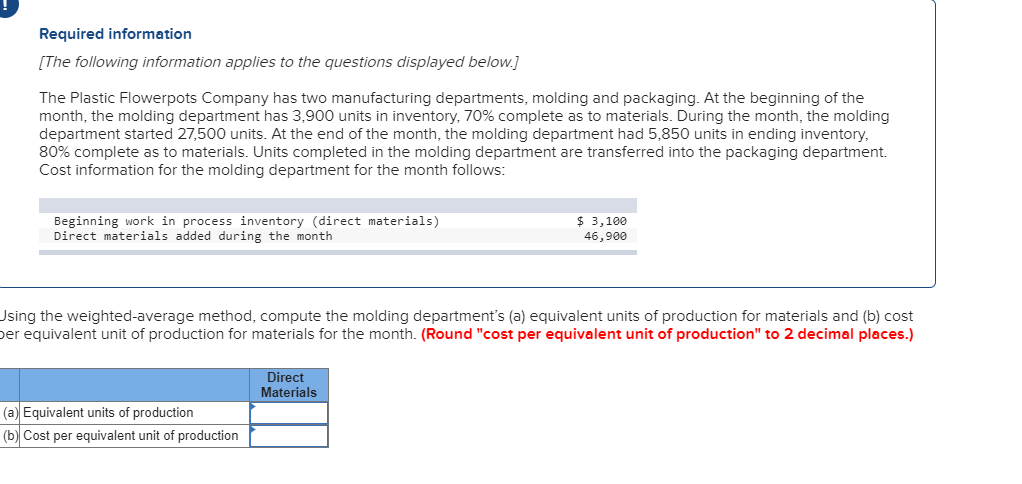 Solved Required information [The following information | Chegg.com