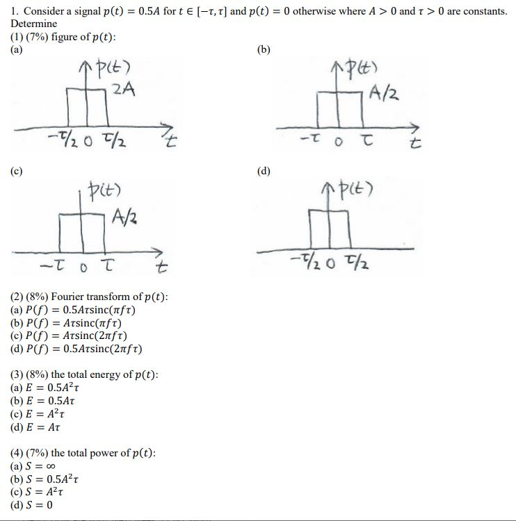 Solved 2 Consider A Signal V T P T P T 2t Where P Chegg Com