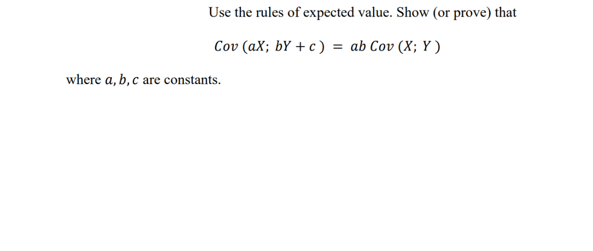 Solved Use the rules of expected value. Show (or prove) that | Chegg.com