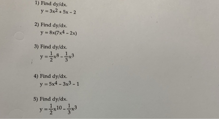 find dy dx if y x 3 3x 2 3x 2 5