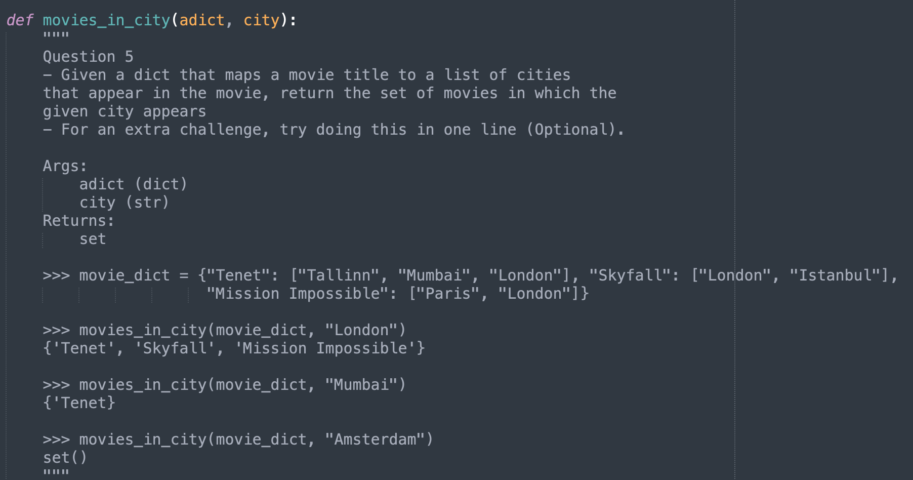Solved def get_letters(astr): Question 1 Return a str of | Chegg.com