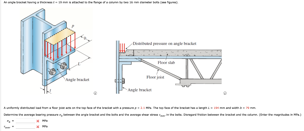 Solved An angle bracket having a thickness t = 19 mm is | Chegg.com