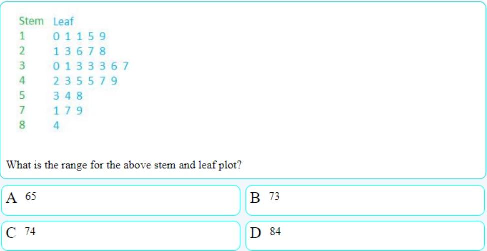 Solved Stem Leaf 1 01159 13678 0133367 235579 348 179 4 What | Chegg.com