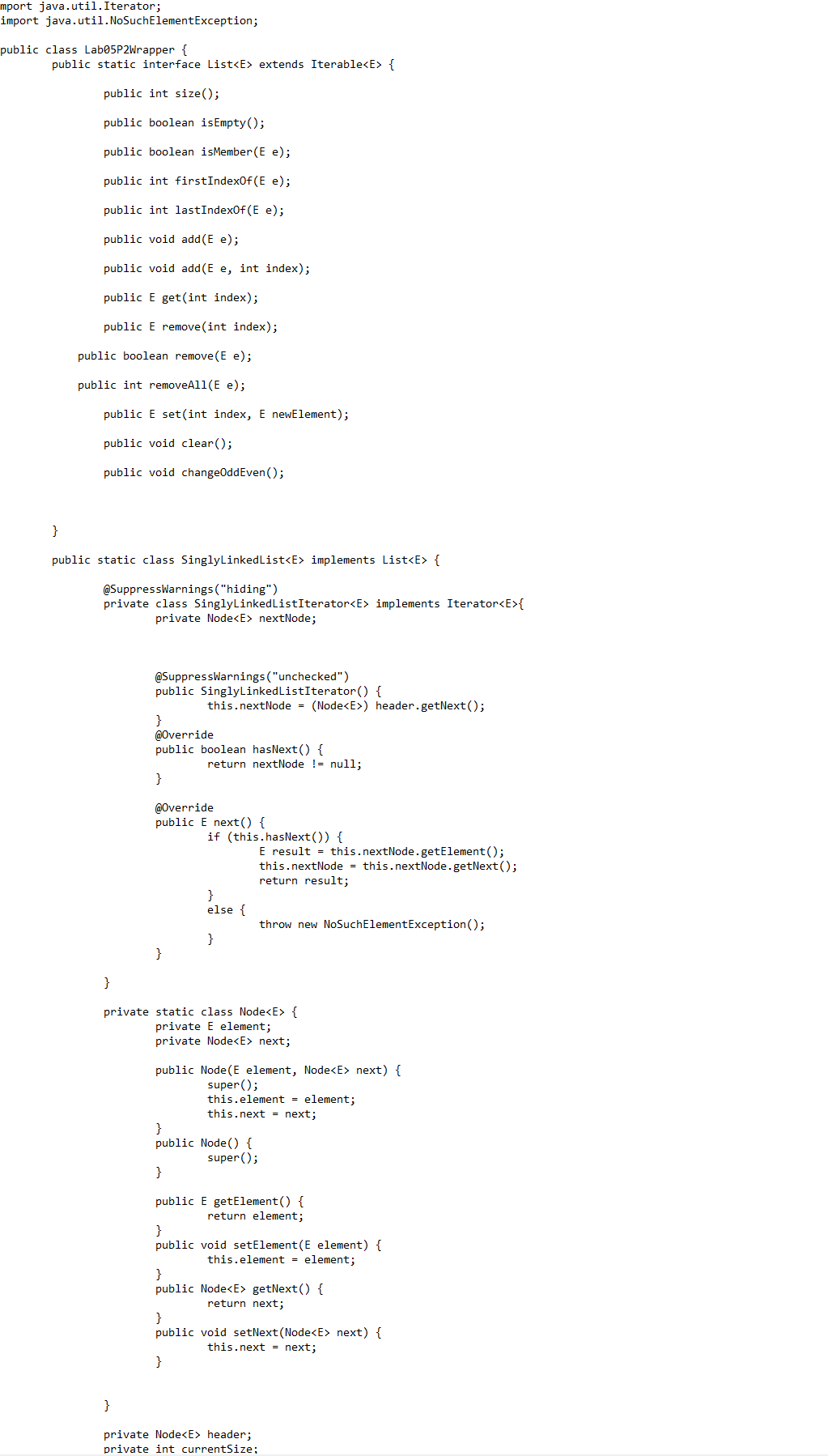 Solved In java, write a member method changeOddEven which | Chegg.com