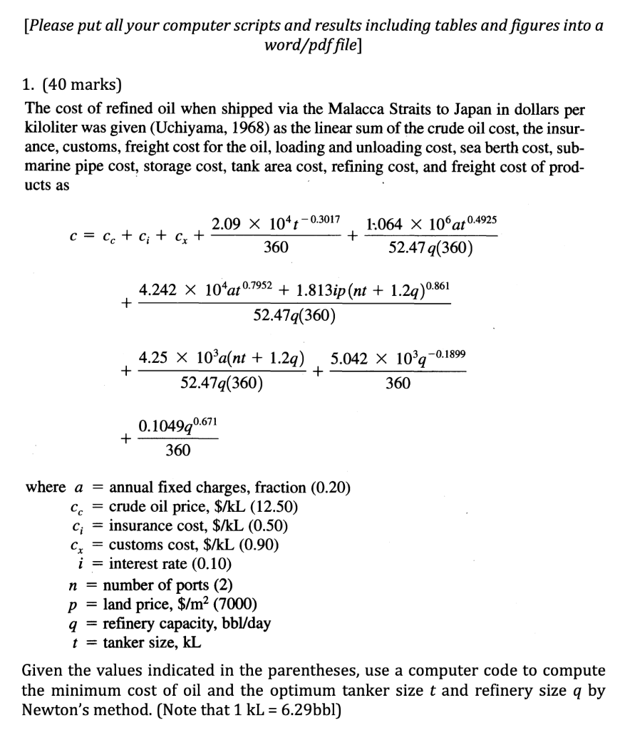 Solved [Please put all your computer scripts and results | Chegg.com