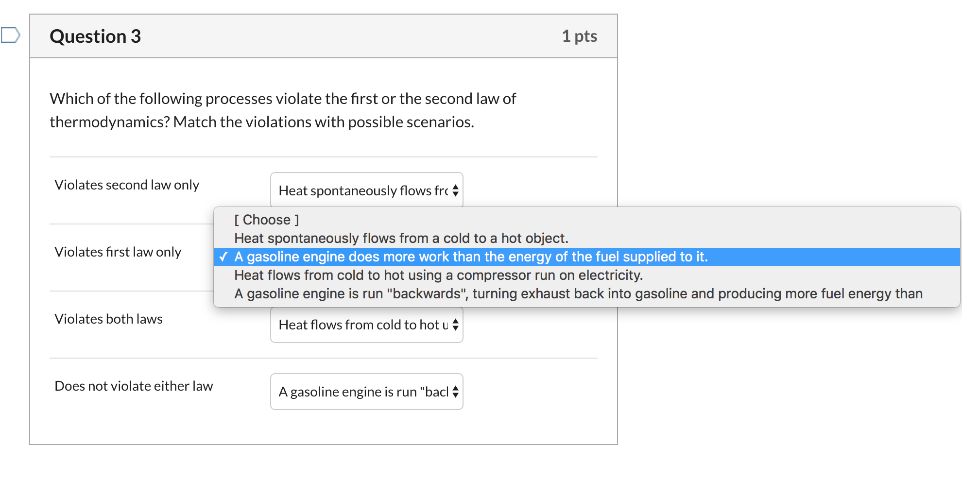 Solved Question 3 1 pts Which of the following processes | Chegg.com