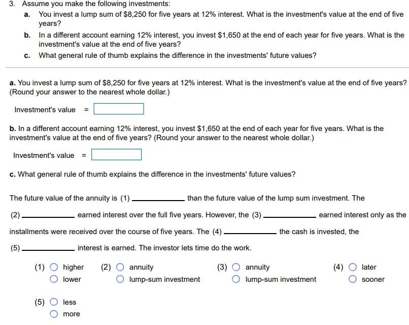 Solved 3. Assume You Make The Following Investments: A. You | Chegg.com