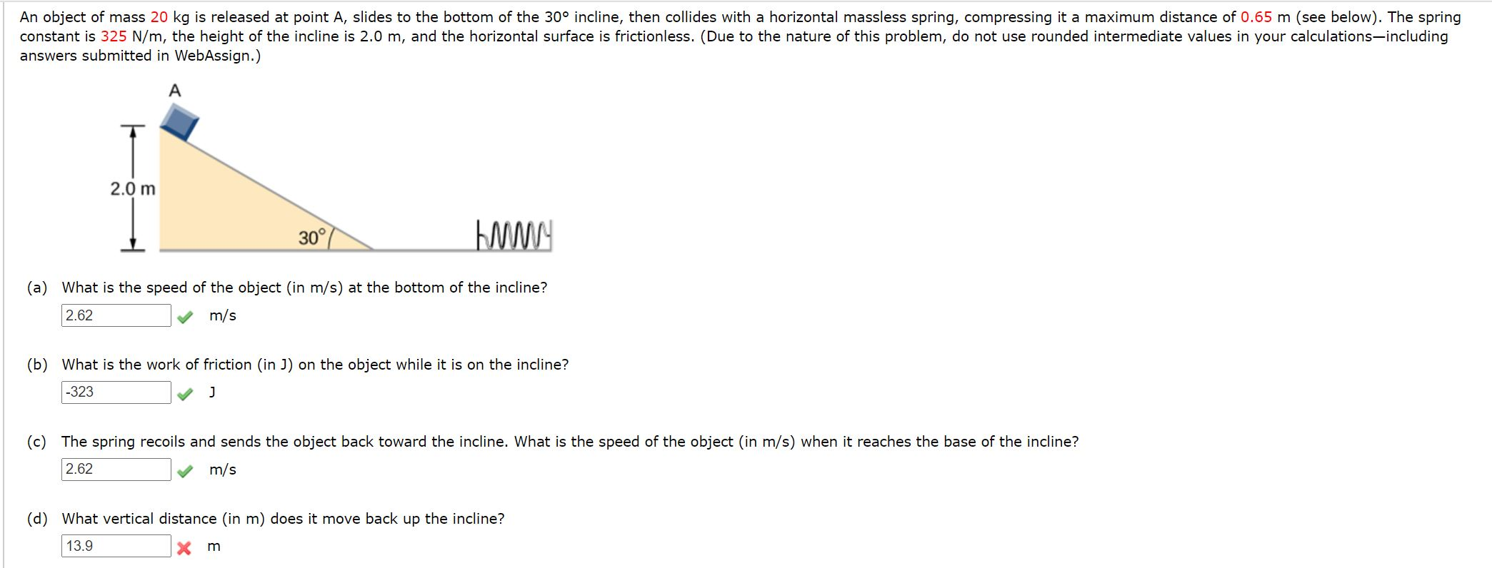 Solved An object of mass 20 kg is released at point A, | Chegg.com