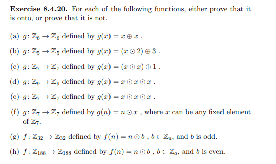 Solved Exercise 8.4.20. For each of the following functions, | Chegg.com