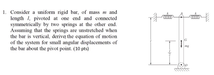 Solved 1. Consider a uniform rigid bar of mass m and T큭 | Chegg.com