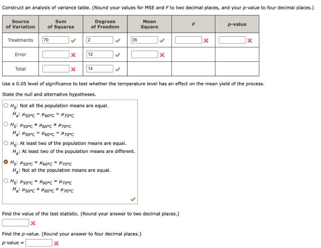 Solved To study the effect of temperature on yield in a | Chegg.com