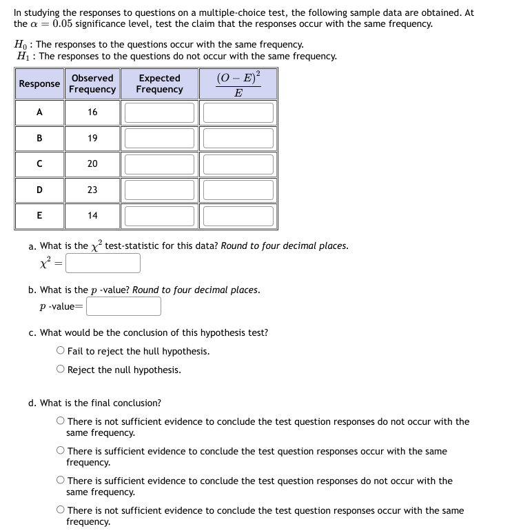 Solved In studying the responses to questions on a | Chegg.com