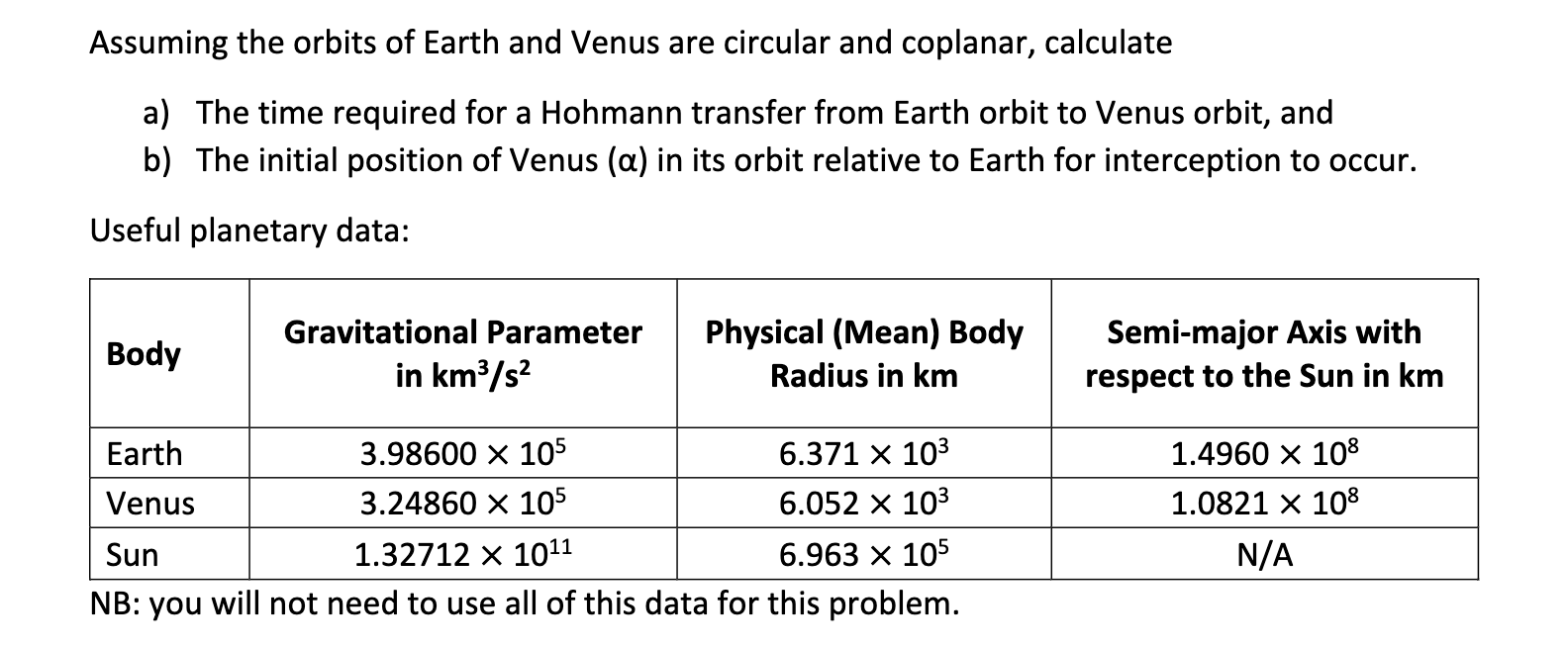 Solved Assuming The Orbits Of Earth And Venus Are Circular Chegg Com