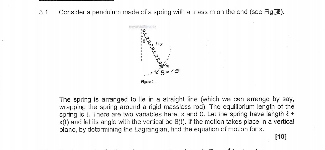 Spring Pendulum Physics Problem Pdf Solved 3.1 Consider a pendulum made of a spring with a mass | Chegg.com