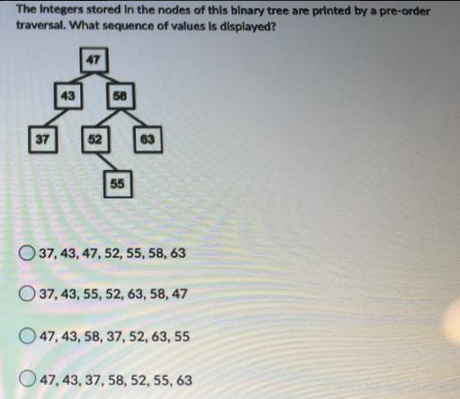 Solved The Integers stored in the nodes of this binary tree | Chegg.com
