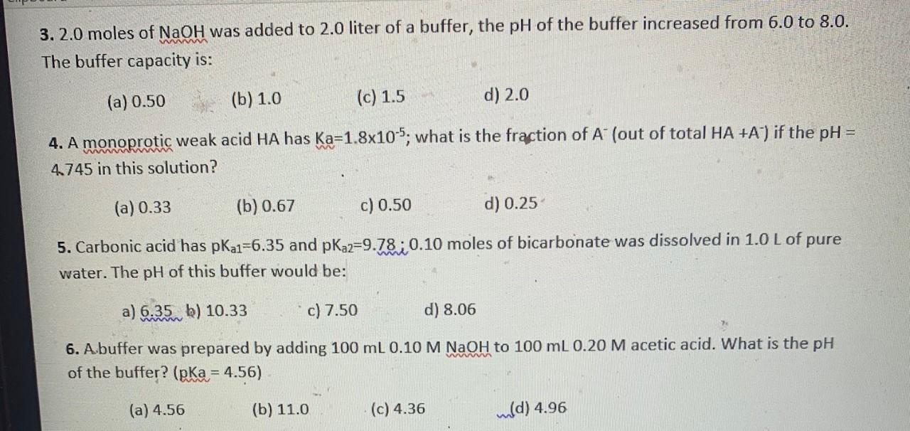 Solved 3.2.0 moles of NaOH was added to 2.0 liter of a | Chegg.com