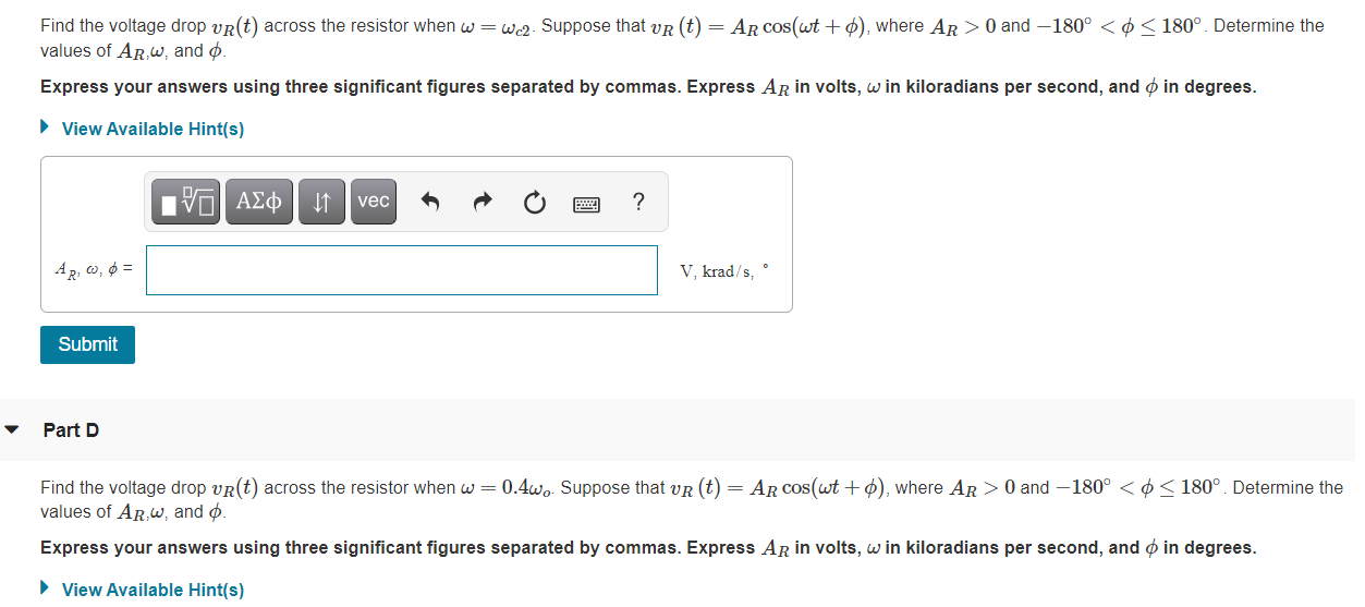 Solved A Review Constants Consider The Rlc Band Reject Fi Chegg Com