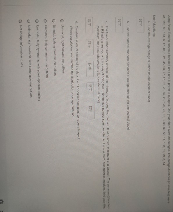 (Solved) Jump River Electric Serves Forested Area Prone Outages One