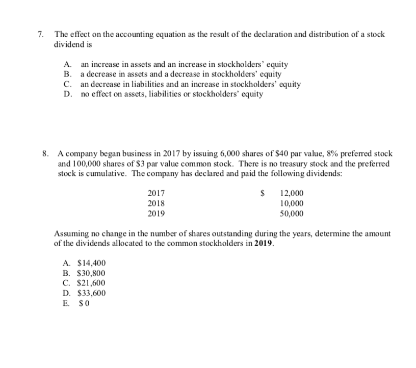 Solved The effect on the accounting equation as the result | Chegg.com