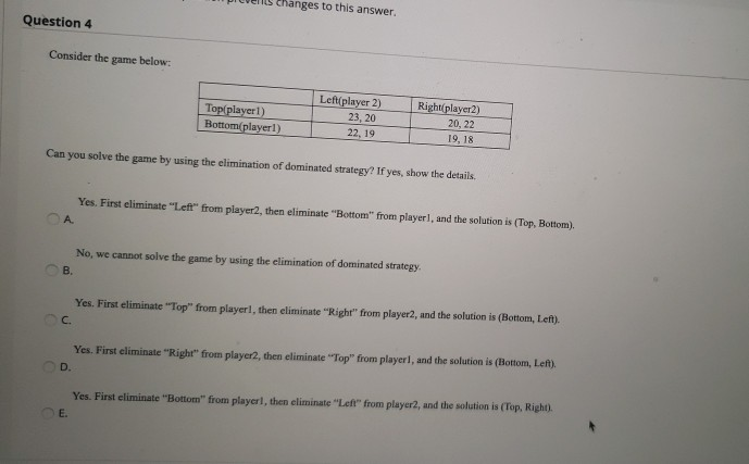 Solved well changes to this answer Question 4 Consider the | Chegg.com