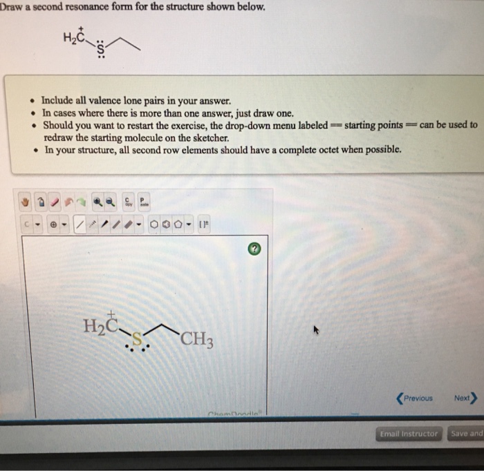 Solved Draw a second resonance form for the structure shown