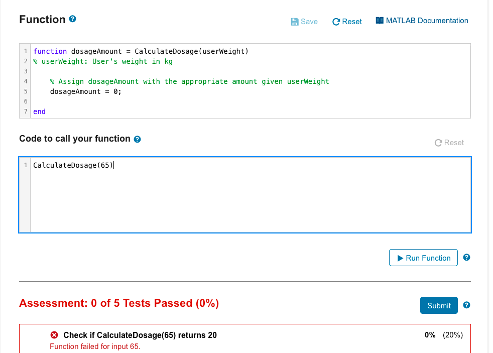 Solved Function Save C Reset MATLAB Documentation 1 function | Chegg.com