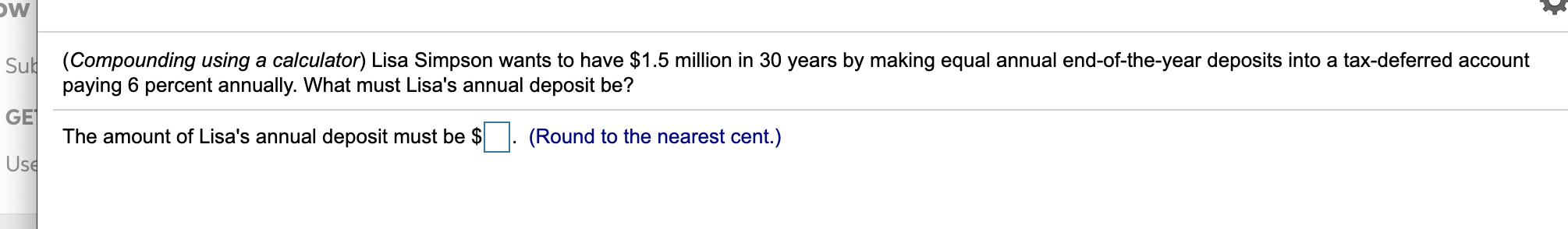 Solved w Sul (Compounding using a calculator) Lisa Simpson | Chegg.com