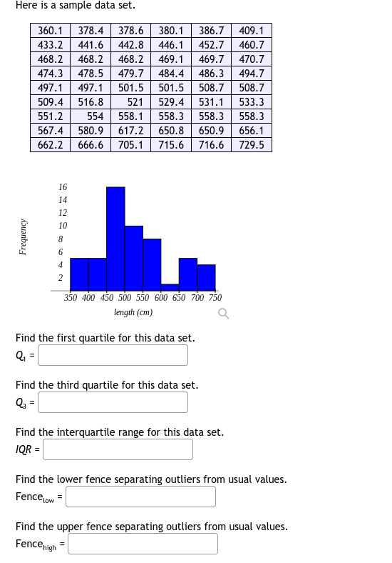 Solved Here is a sample data set. Find the first quartile