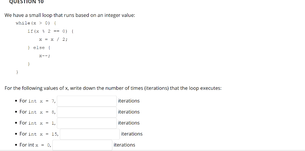Solved TION 10 We have a small loop that runs based on an | Chegg.com