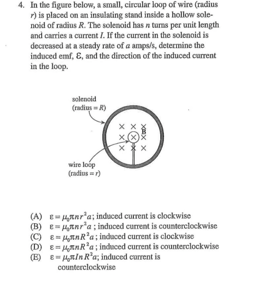 Solved 4. In the figure below, a small, circular loop of | Chegg.com