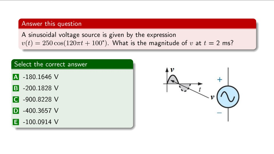 Solved Answer this question A sinusoidal voltage source is | Chegg.com