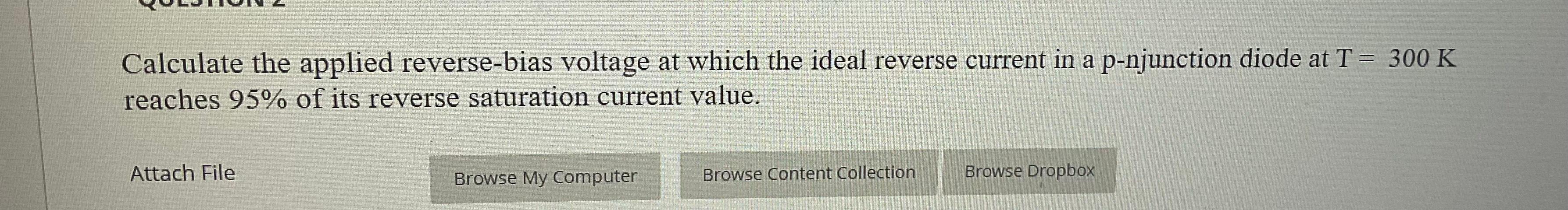 Solved Calculate the applied reverse-bias voltage at which | Chegg.com