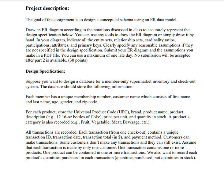 Solved Suppose you want to design a database for a | Chegg.com