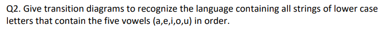 Solved Q2. Give transition diagrams to recognize the | Chegg.com