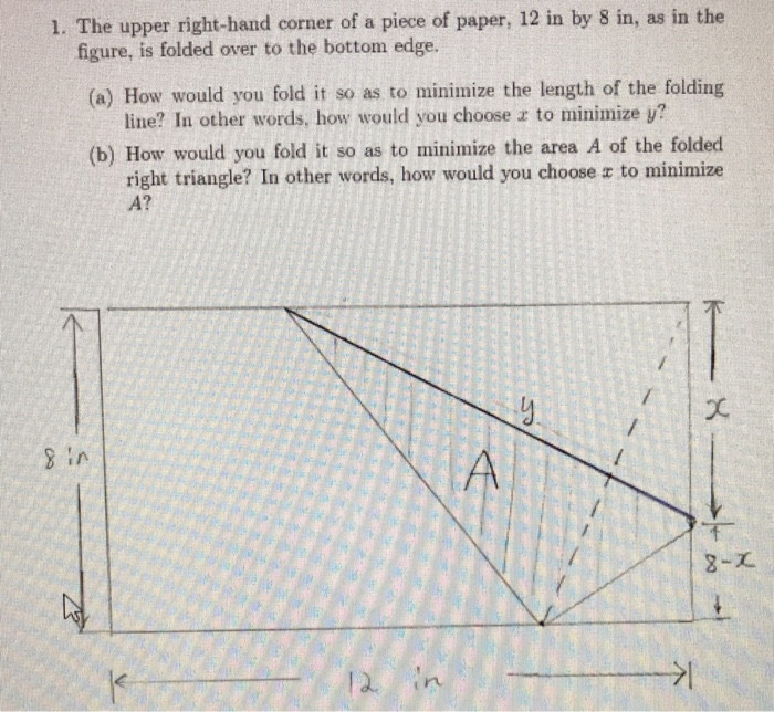 Solved 1. The upper righthand corner of a piece of paper,