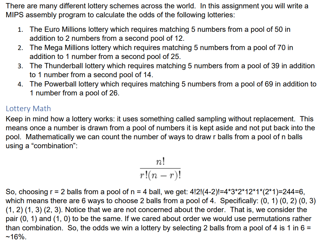 Solved There are many different lottery schemes across the | Chegg.com
